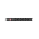Lanberg - PDU-06F-0200-BK unidad de distribución de energía (PDU) 6 salidas AC 1U Negro