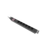 Lanberg - PDU-06F-0200-BK unidad de distribución de energía (PDU) 6 salidas AC 1U Negro