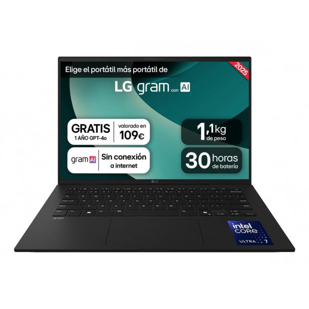 LG - Gram 14Z90T Intel Core Ultra 7 255H Portátil 35,6 cm (14") WUXGA 32 GB LPDDR5x-SDRAM 1 TB SSD Wi-Fi 6E (802.11ax) Windows 1