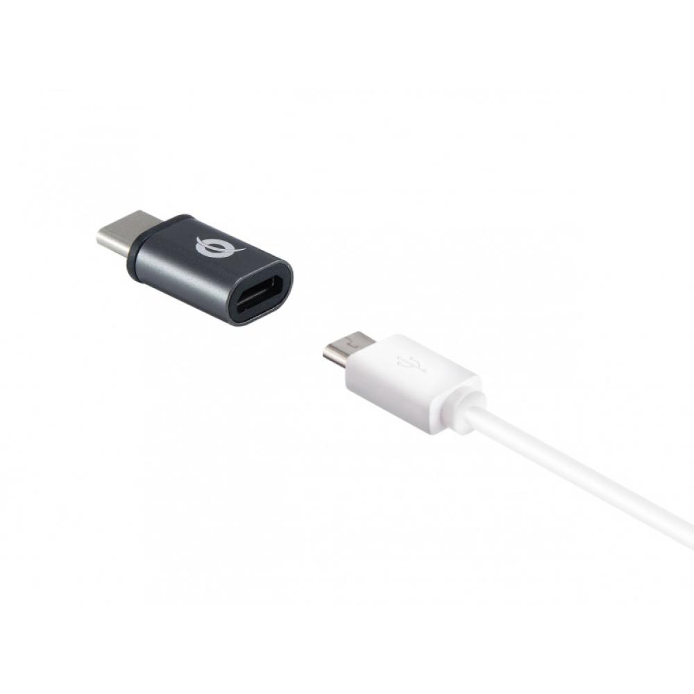 Conceptronic - DONN05G cambiador de género para cable USB 2.0 Type-C USB 2.0 Micro Negro