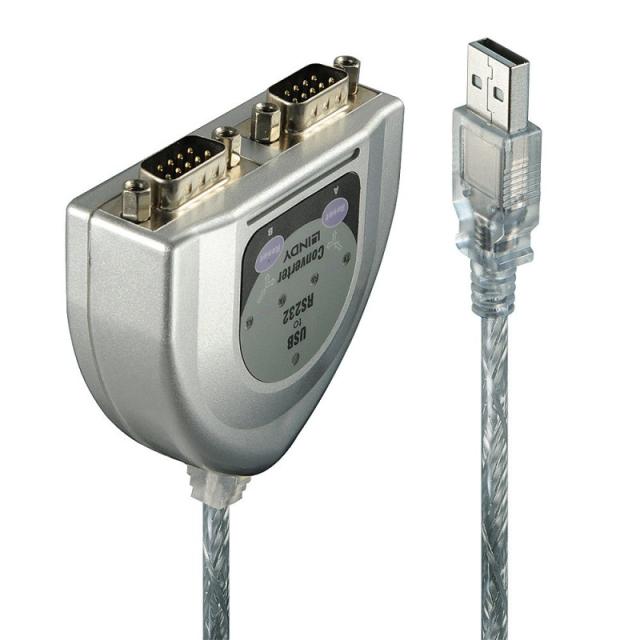 Lindy - 42889 cable de serie Plata 0,6 m USB tipo A DB-9