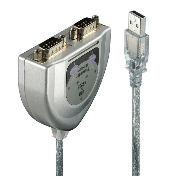 Lindy - 42889 cable de serie Plata 0,6 m USB tipo A DB-9