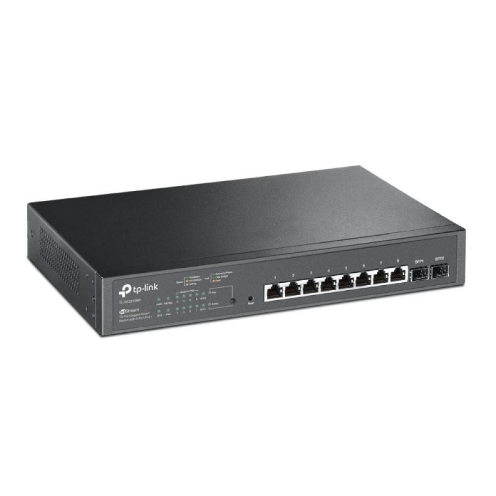 TP-Link - JetStream TL-SG2210MP switch Gestionado L2/L2+ Gigabit Ethernet (10/100/1000) Energía sobre Ethernet (PoE) 1U Negro