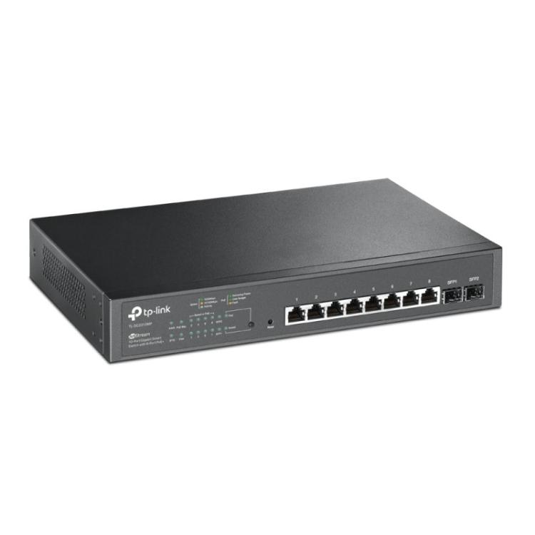 TP-Link - JetStream TL-SG2210MP switch Gestionado L2/L2+ Gigabit Ethernet (10/100/1000) Energía sobre Ethernet (PoE) 1U Negro