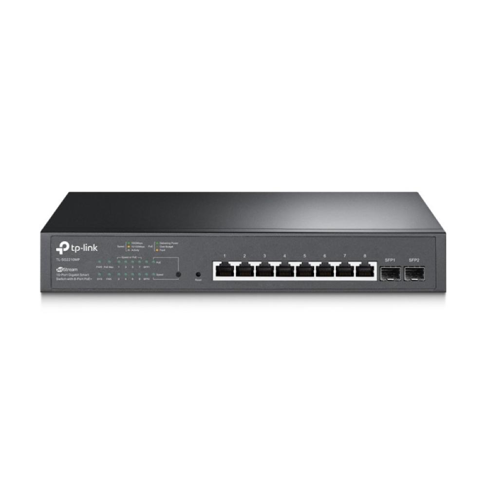 TP-Link - JetStream TL-SG2210MP switch Gestionado L2/L2+ Gigabit Ethernet (10/100/1000) Energía sobre Ethernet (PoE) 1U Negro