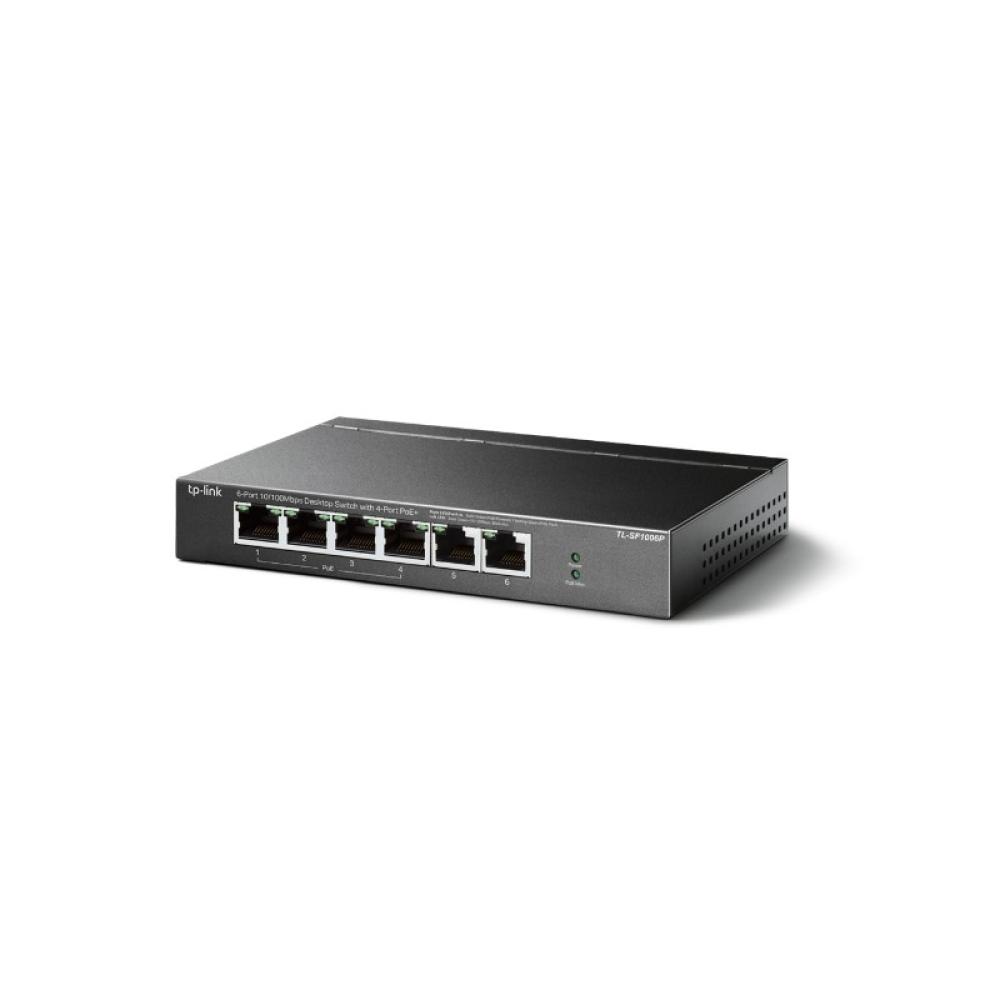 TP-Link - TL-SF1006P switch No administrado Fast Ethernet (10/100) Energía sobre Ethernet (PoE) Negro