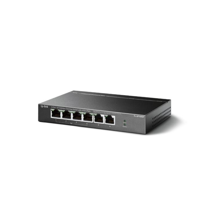 TP-Link - TL-SF1006P switch No administrado Fast Ethernet (10/100) Energía sobre Ethernet (PoE) Negro