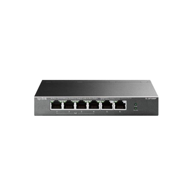 TP-Link - TL-SF1006P switch No administrado Fast Ethernet (10/100) Energía sobre Ethernet (PoE) Negro