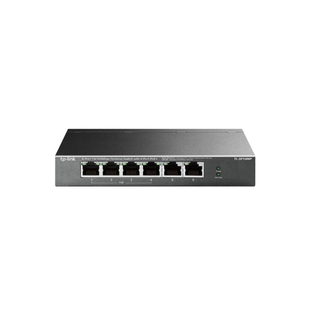 TP-Link - TL-SF1006P switch No administrado Fast Ethernet (10/100) Energía sobre Ethernet (PoE) Negro