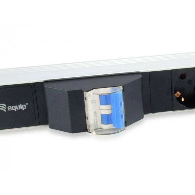 Equip - 333312 unidad de distribución de energía (PDU) 6 salidas AC 1U Negro