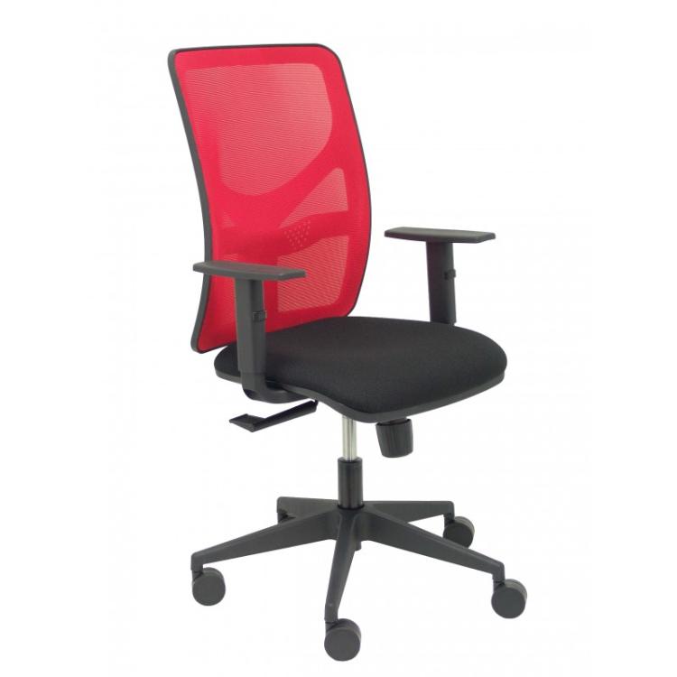 PIQUERAS Y CRESPO - Silla Motilla malla roja asiento bali negro brazo regulable