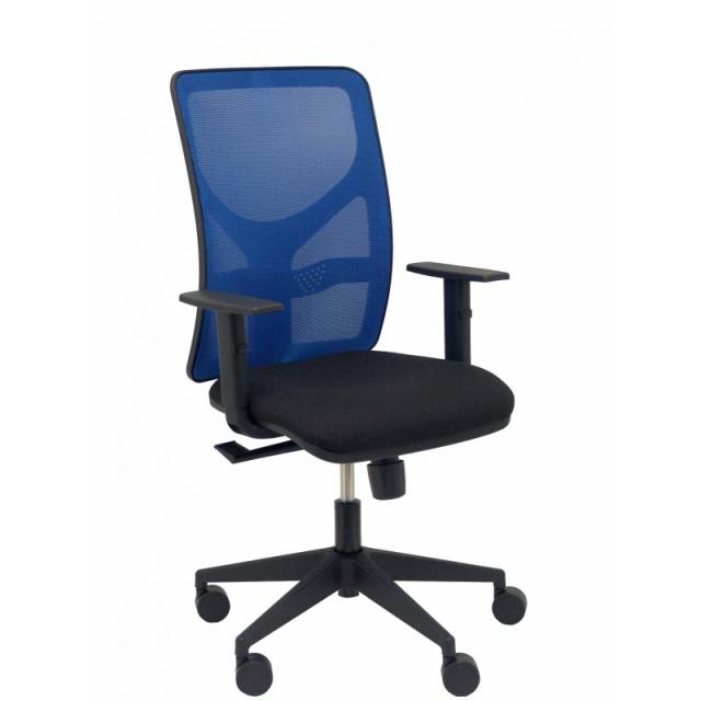 PIQUERAS Y CRESPO - Silla Motilla malla azul asiento bali negro brazo regulable
