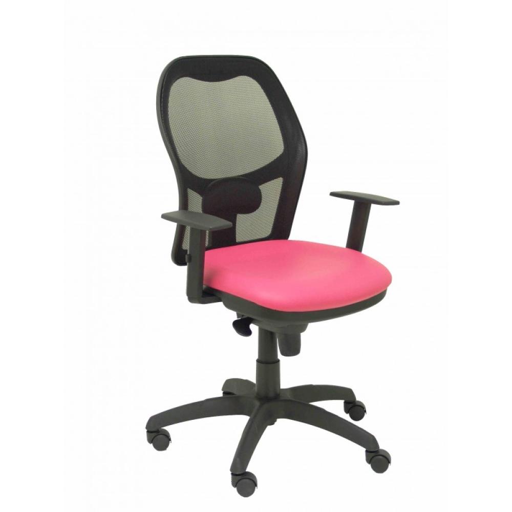 PIQUERAS Y CRESPO - Silla Jorquera malla negra asiento similpiel rosa