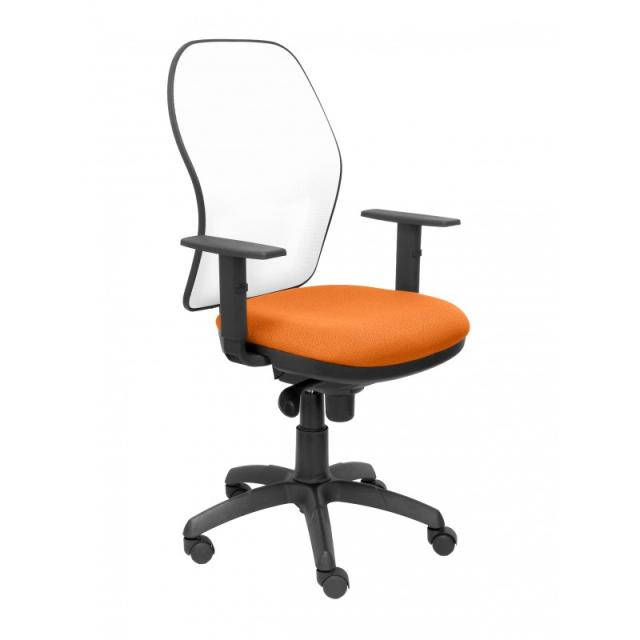 PIQUERAS Y CRESPO - Silla Jorquera malla blanca asiento bali naranja