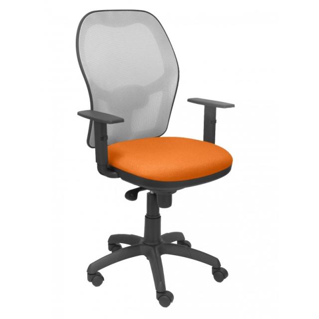 PIQUERAS Y CRESPO - Silla Jorquera malla gris asiento bali naranja