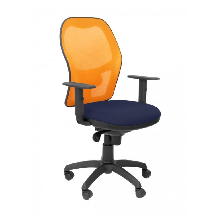 PIQUERAS Y CRESPO - Silla Jorquera malla naranja asiento bali azul marino