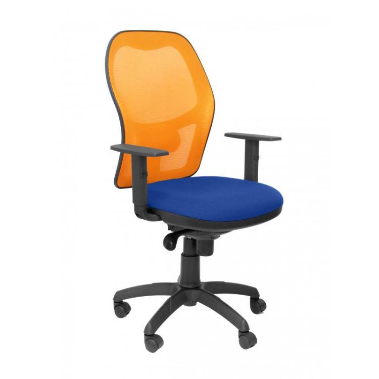 PIQUERAS Y CRESPO - Silla Jorquera malla naranja asiento bali azul