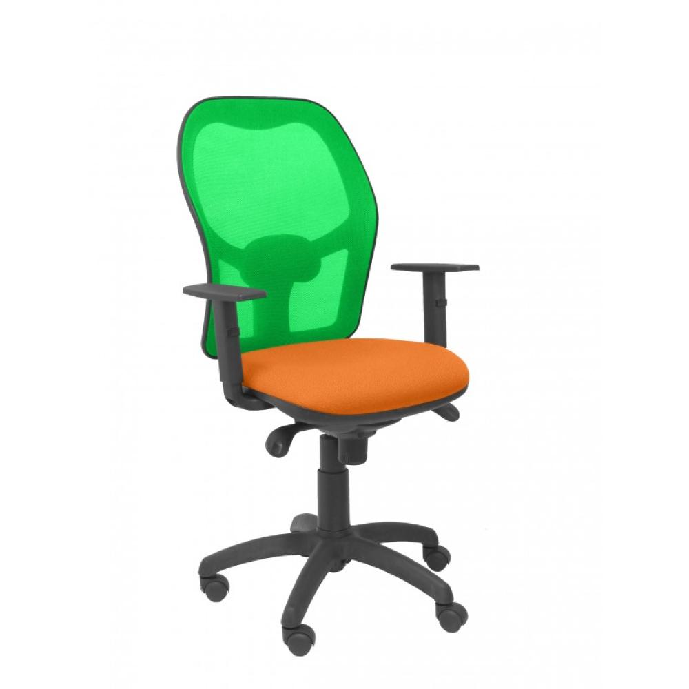 PIQUERAS Y CRESPO - Silla Jorquera malla verde asiento bali naranja