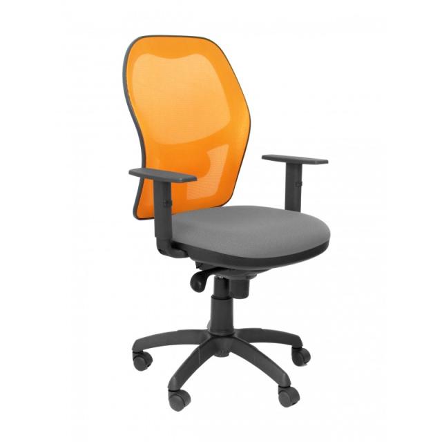 PIQUERAS Y CRESPO - Silla Jorquera malla naranja asiento bali gris claro
