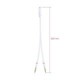 Nanocable - Cable Adaptador Audio Jack 3.5/H de 4 Pines a 2 Jack 3.5/M de 3 Pines, Blanco, 20 Cm