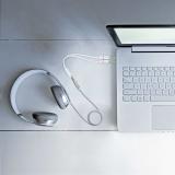 Nanocable - Cable Adaptador Audio Jack 3.5/H de 4 Pines a 2 Jack 3.5/M de 3 Pines, Blanco, 20 Cm