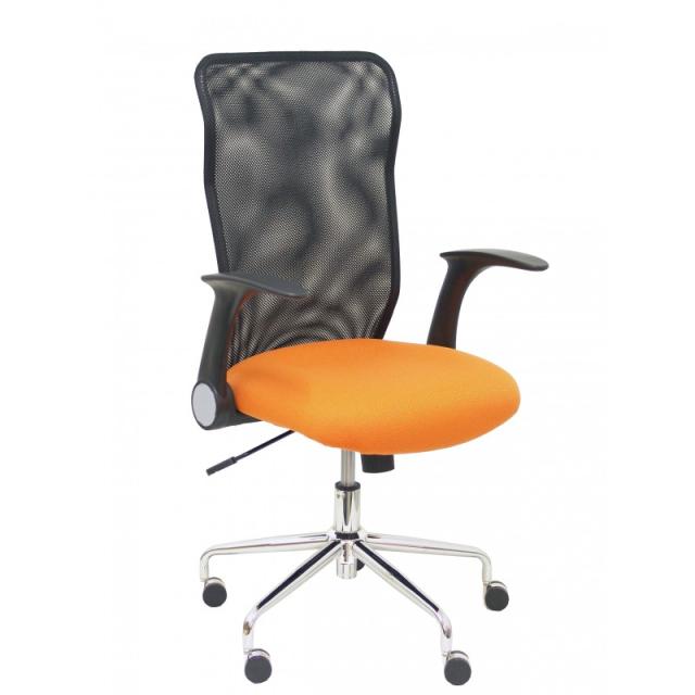 PIQUERAS Y CRESPO - Silla Minaya respaldo malla negro asiento bali naranja