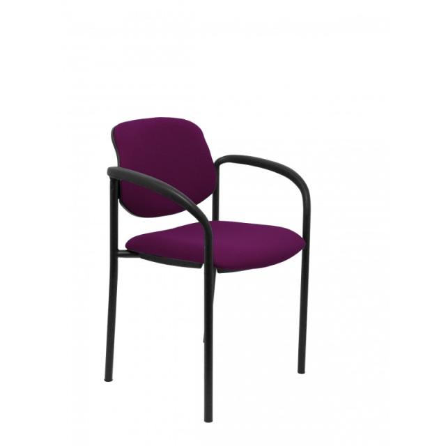 PIQUERAS Y CRESPO - Silla fija Villalgordo bali morado chasis negro con brazos