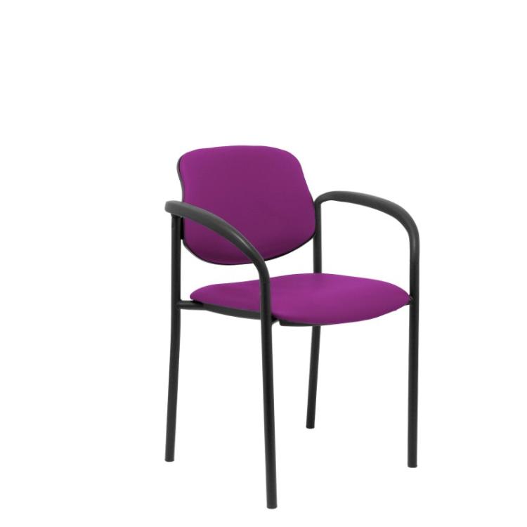 PIQUERAS Y CRESPO - Silla fija Villalgordo similpiel morado chasis negro con brazos