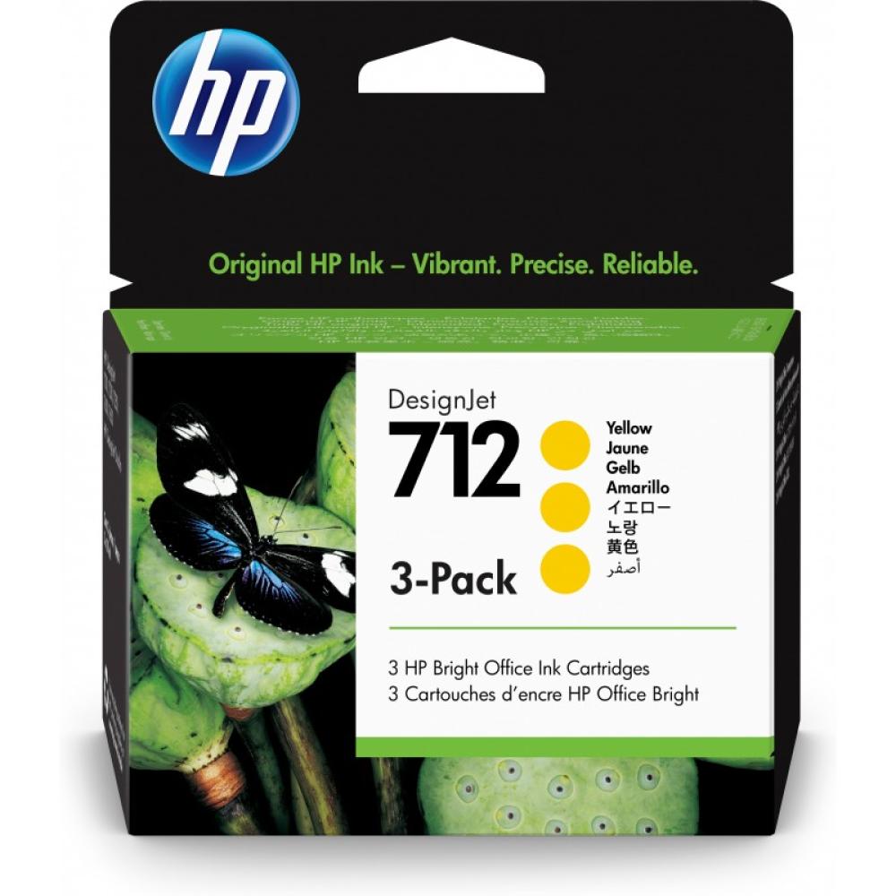 HP - Paquete de 3 cartuchos de Tinta DesignJet 712 amarillo de 29 ml