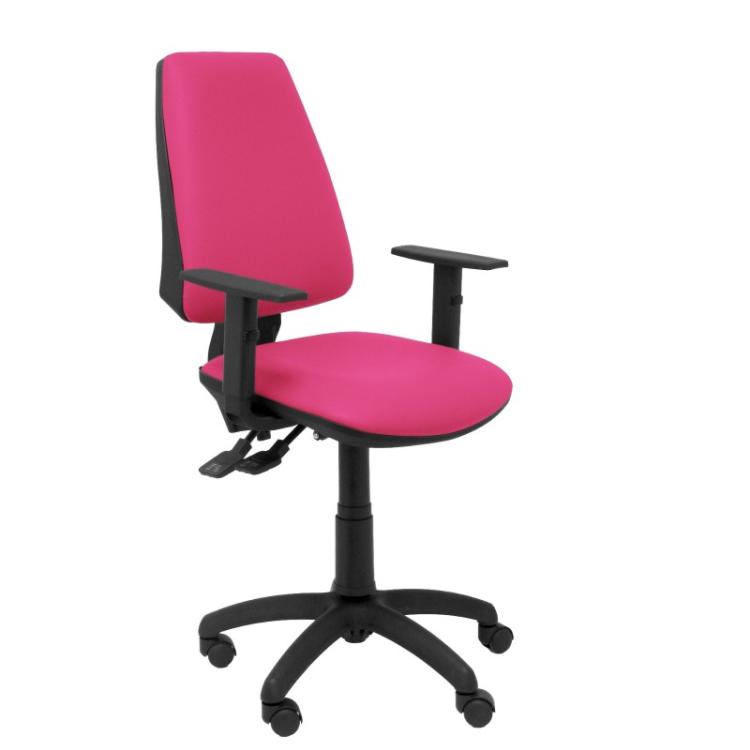 PIQUERAS Y CRESPO - Silla Elche sincro similpiel rosa con brazo regulable