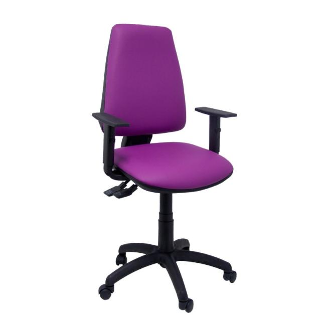 PIQUERAS Y CRESPO - Silla Elche sincro similpiel morado con brazo regulable