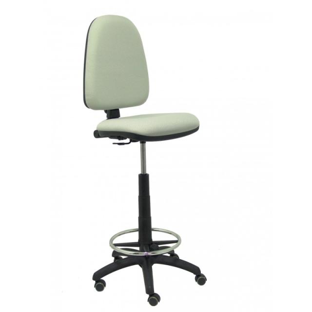 PIQUERAS Y CRESPO - Taburete Ayna bali gris claro ruedas de parqué