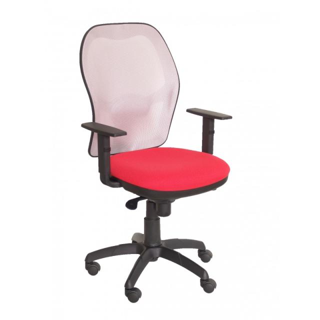 PIQUERAS Y CRESPO - Silla Jorquera malla gris asiento bali rojo