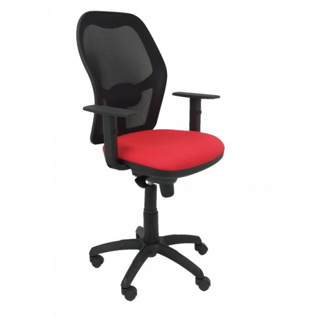 PIQUERAS Y CRESPO - Silla Jorquera malla negra asiento bali rojo