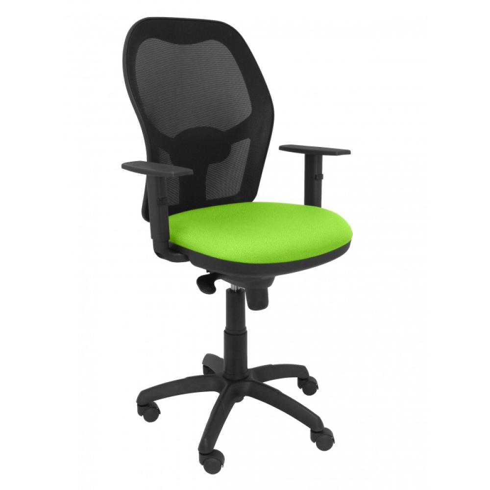 PIQUERAS Y CRESPO - Silla Jorquera malla negro asiento verde pistacho