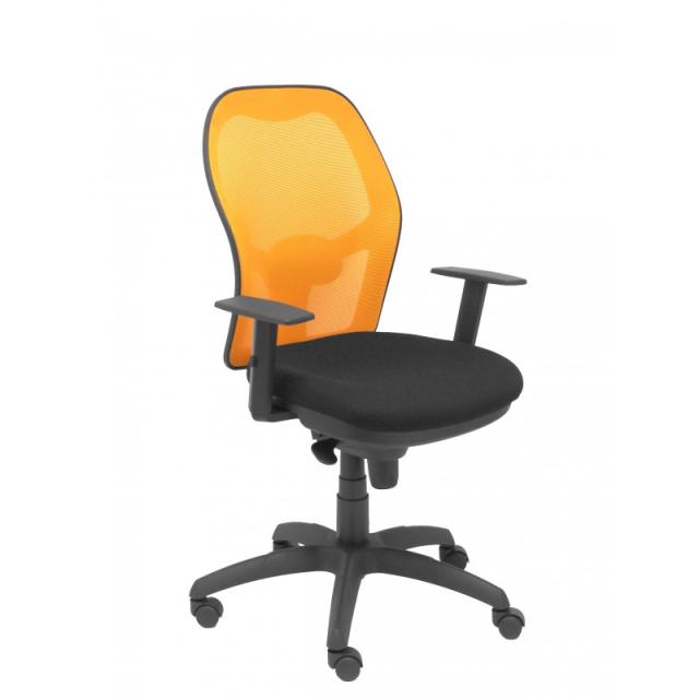 PIQUERAS Y CRESPO - Silla Jorquera malla naranja asiento bali negro