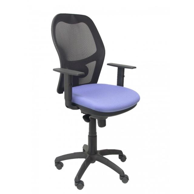 PIQUERAS Y CRESPO - Silla Jorquera malla negro asiento azul claro