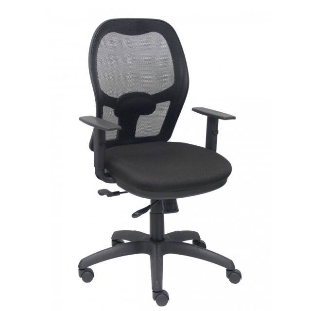 PIQUERAS Y CRESPO - Silla Jorquera malla negra asiento bali negro con trasla