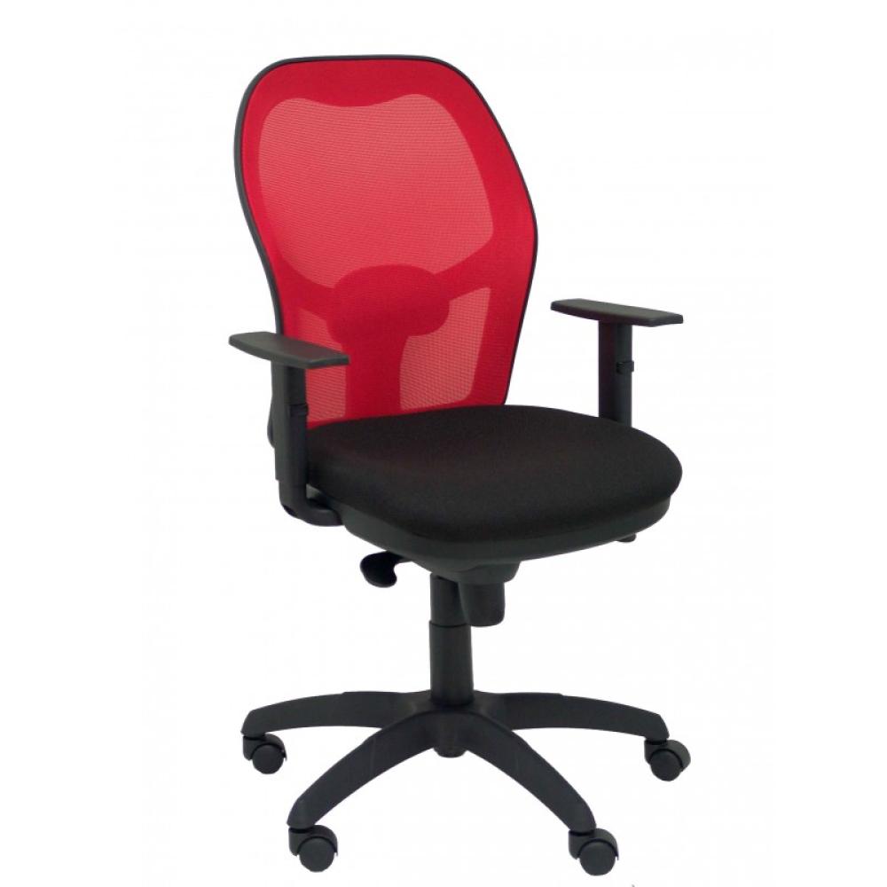 PIQUERAS Y CRESPO - Silla Jorquera malla roja asiento bali negro