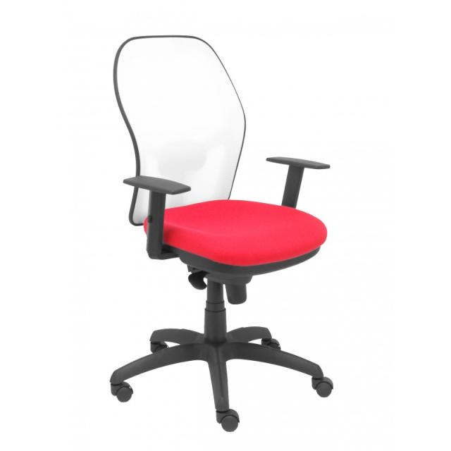 PIQUERAS Y CRESPO - Silla Jorquera malla blanca asiento bali rojo