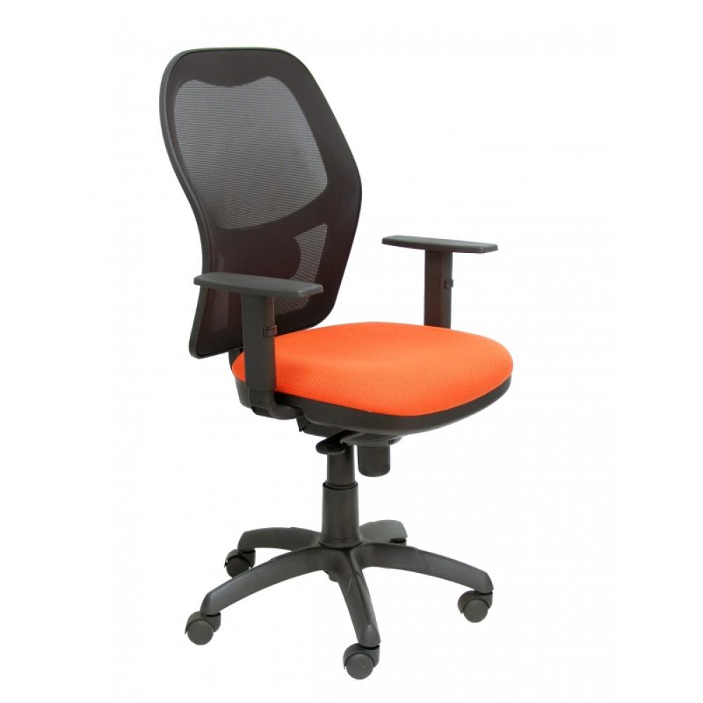 PIQUERAS Y CRESPO - Silla Jorquera malla negra asiento bali naranja