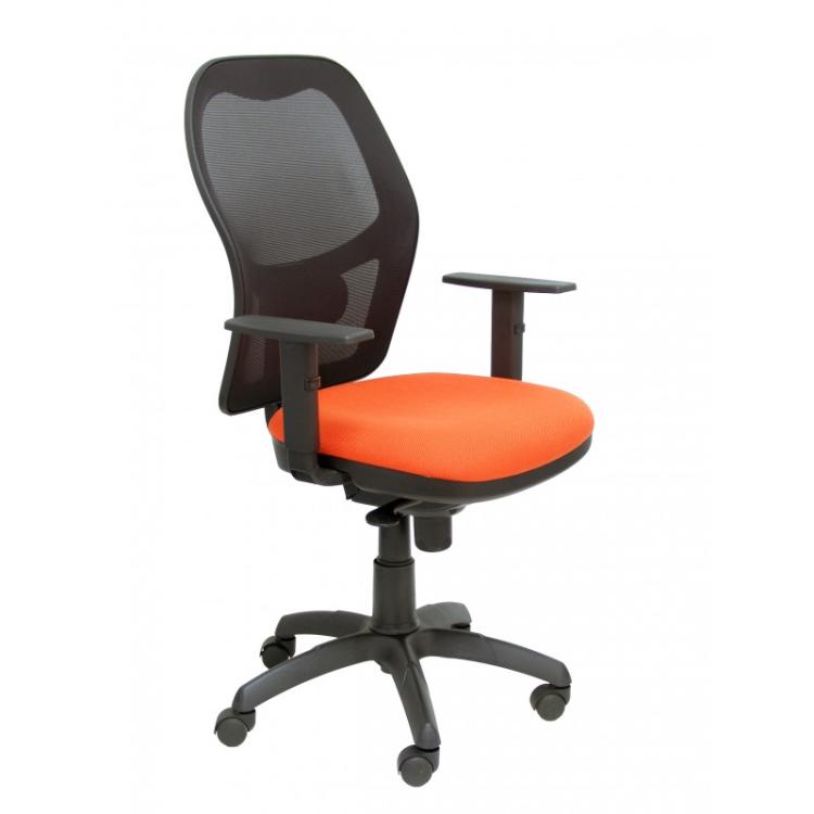PIQUERAS Y CRESPO - Silla Jorquera malla negra asiento bali naranja