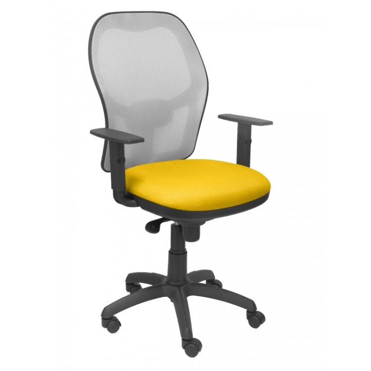 PIQUERAS Y CRESPO - Silla Jorquera malla gris asiento bali amarillo