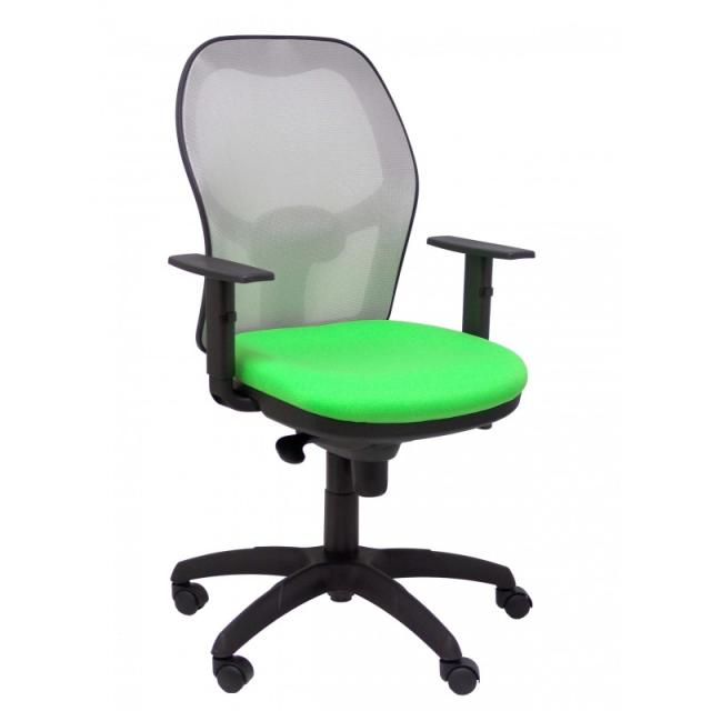 PIQUERAS Y CRESPO - Silla Jorquera malla gris asiento bali verde pistacho