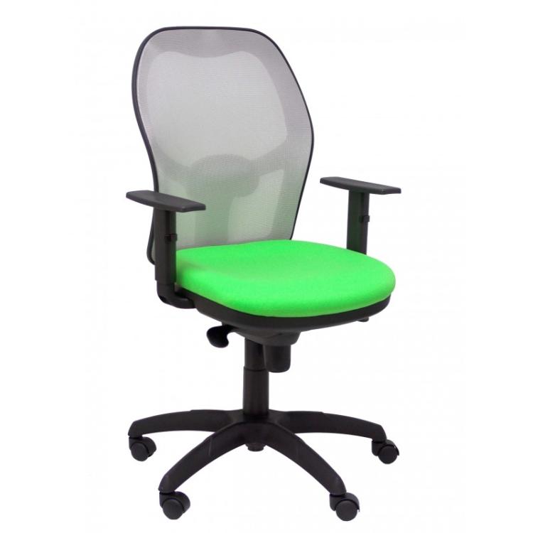 PIQUERAS Y CRESPO - Silla Jorquera malla gris asiento bali verde pistacho