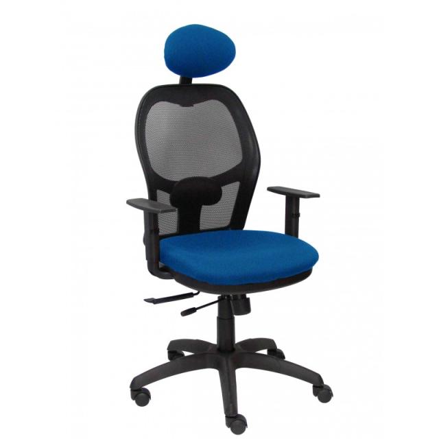 PIQUERAS Y CRESPO - Silla Jorquera malla negra asiento bali azul con traslack y cabecero