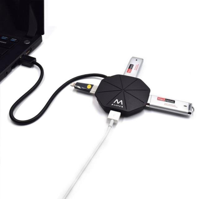 Ewent - EW1138 hub de interfaz USB 3.2 Gen 1 (3.1 Gen 1) Type-A 5000 Mbit/s Negro