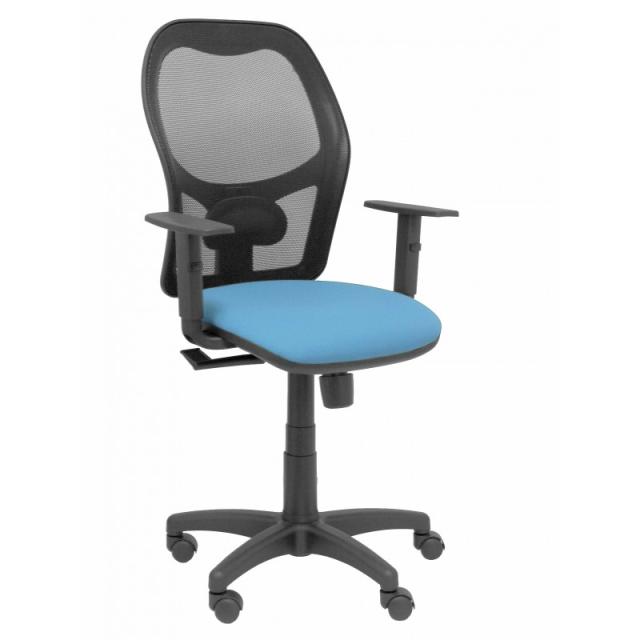 PIQUERAS Y CRESPO - Silla Alocén malla negra asiento bali azul brazos regulables - 345SM840B13B10CRN