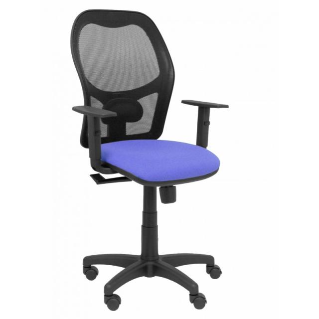 PIQUERAS Y CRESPO - Silla Alocén malla negra asiento bali azul brazos regulables - 345SM840B261B10CRN