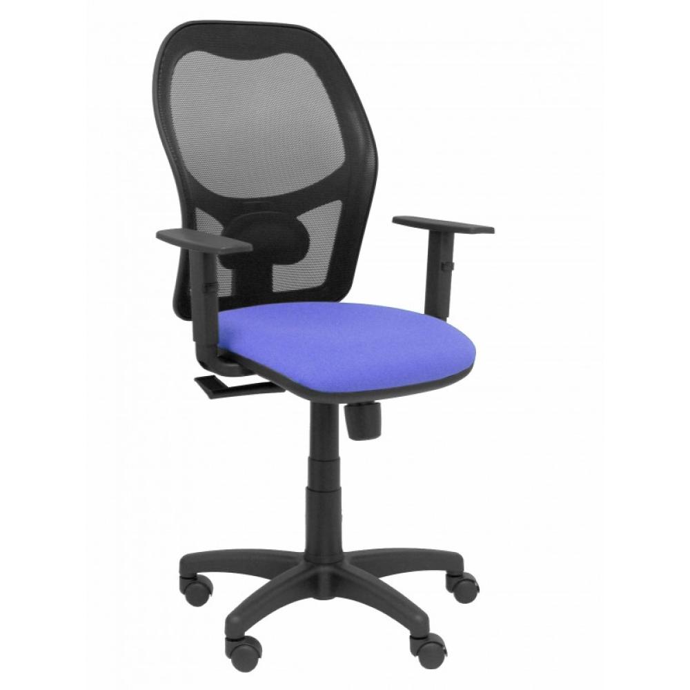 PIQUERAS Y CRESPO - Silla Alocén malla negra asiento bali azul brazos regulables - 345SM840B261B10CRN